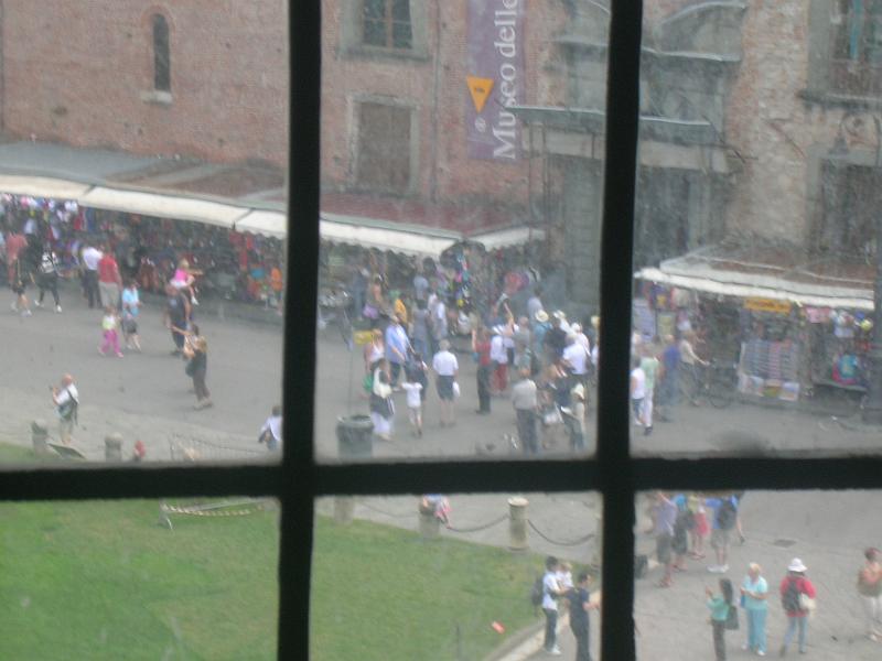 DSCN1768.JPG - The Baptistry has a balcony all around it, with 67 steps leading to this level. This is a view from their out towards some markets